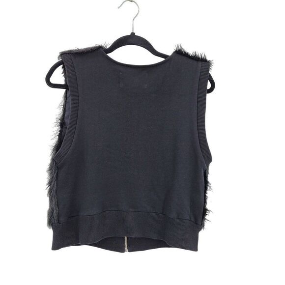 Aiko Womens Vest Faux Vegan‎ Fur Rocker Zip Up Silk Lined Pockets Black XS - Picture 8 of 13
